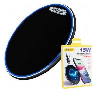 CARICATORE BATTERIA Q-PD20 15W WIRELESS FAST CHARGER NERO (Andowl)