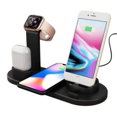 BASE STATION RICARICA SMARTPHONE WIRELESS CHARGING STAND NERO (Q-L023) (Andowl)