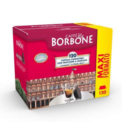 CAPSULE MONODOSE DI CAFFE' MISCELA SUPREMA ORO COMPATIBILI MACCHINE LAVAZZA A MODO MIO - 120PZ (Borbone)