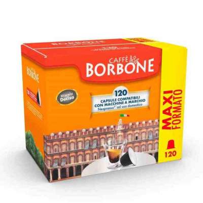 CAPSULE MONODOSE DI CAFFE' MISCELA DECISA NERA COMPATIBILI MACCHINE NESPRESSO - 120PZ (Borbone)