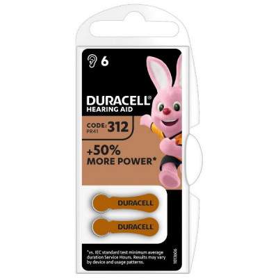 BATTERIE ACTIVAIR HEARING AID 312 PER APPARECCHI ACUSTICI (6 PEZZI) (Duracell)