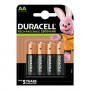 BATTERIE RICARICABILI STILO AA 2500MAH CONF. 4PZ (Duracell)