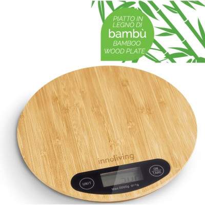BILANCIA DA CUCINA DIGITALE IN BAMBU' TONDA (INN-135) (Innoliving)
