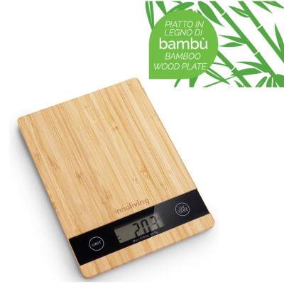 BILANCIA DA CUCINA DIGITALE IN BAMBU' RETTANGOLARE (INN-136) (Innoliving)