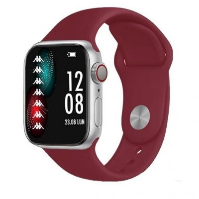 Smartwatch Kw-P010 Silver Con Cinturino Bordeaux E Nero