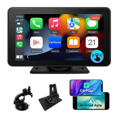 CARPLAYER PORTATILE MONTAGGIO CRUSCOTTO - TOUCH SCREEN 7" - ANDROID AUTO+APPLECARPLAY (Myai)