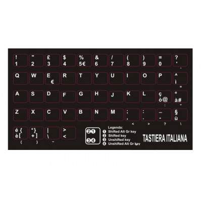 ADESIVI TASTIERA ITALIANA STICKERS NETBOOK/NOTEBOOK - TASTI PICCOLI ITA (No Brand)