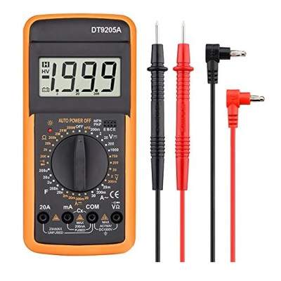 MULTIMETRO DIGITALE TESTER CON DISPLAY A LED PROFESSIONALE (DT9205A) (No Brand)