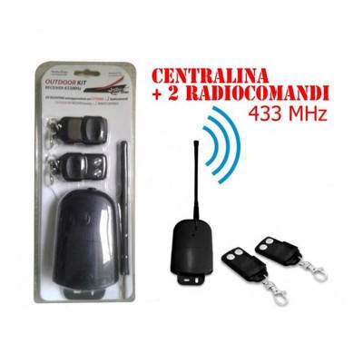 KIT RICEVITORE DA ESTERNO 433MHZ 2 TELECOMANDI (JJ-JS-084-1) (No Brand)