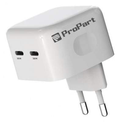 CARICABATTERIE DA PARETE 36W 2x USB TYPE-C (E685-36W) (Propart)