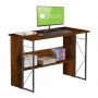 SCRIVANIA PER COMPUTER SCRITTOIO SALVASPAZIO IN STILE INDUSTRIALE CON STRUTTURA ACCIAIO E LEGNO MARRONE (ICA-TB-3524C) (Techly)