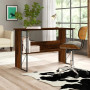 SCRIVANIA PER COMPUTER SCRITTOIO SALVASPAZIO IN STILE INDUSTRIALE CON STRUTTURA ACCIAIO E LEGNO MARRONE (ICA-TB-3524C) (Techly)