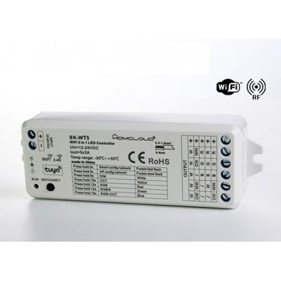 Ricevitore Dim 12/24V Dc, 5Ch*3A, Wi-Fi+Rf2.4G Rgb+Cct (Sk-Wt5)