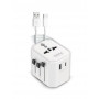 Adattatore Da Viaggio Multipresa Con 2 Porte Usb E Cavo (Cc 9600Usbc)