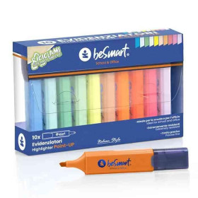 Blister 10 Evidenziatori Pastel+Fluo Point Up Colori Assortiti (01020027)