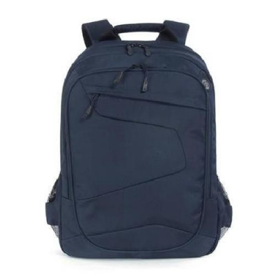 Borsa Zaino Backpack Per Notebook 17" E Macbook Pro 15 E 17" - In Tessuto Riciclato Resinato Tasca Interna E Tasca Esterna Blu 