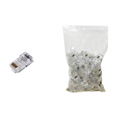 Confezione 100 Pz Connettori 8 Poli Plug Rj45 Cat.5E Utp (Lkpl85U) Con Fori Per Agevolare Inserimento Cavi