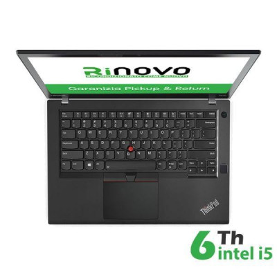 Notebook Lenovo Thinkpad T470 Intel Core I7 6Gen. 14" 8Gb 240Gb Ssd Windows 10 Pro - Ricondizionato - Gar. 12 Mesi