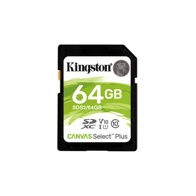Kingston Technology Scheda SDXC Canvas Select Plus 100R C10 UHS-I U1 V10 da 64GB