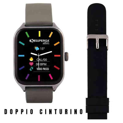 Smartwatch Swt-Stc005 + Cinturino Winner Silicone Nero O Verde Militare
