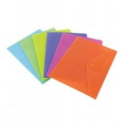 Buste Portadocumenti A4 Con Bottone - 6Pz - Colori Assortiti (01Nik376)