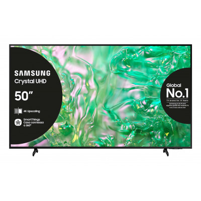 Samsung TV Crystal UHD 4K 50” UE50DU8070UXZT Smart TV Wi-Fi Black 2024, Processore Crystal 4K, 4K Upscaling, AirSlim Design,