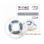 Striscia Led Vt-2835 137Lm/M 24V Strip 5Mt 8W/Mt Bianco Freddo 6500K Ip20 (212595)