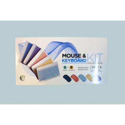 Kit Mini Tastiera E Mouse Bluetooth Wireless Bt028 Rosa