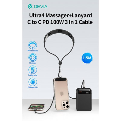 Cavo PD 100W Tipo-C con Massaggiatore e tracolla portatelefono