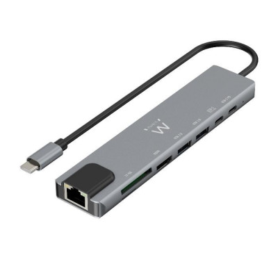 Usb-C A Dock Multiporta 8In1 - Hdmi 4K - 87W - 1X Usb-C Pd - Lan - Cardreader (Ew1146)