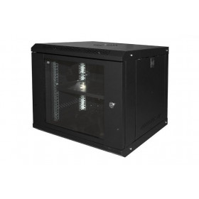 (Outlet) Armadio Rack Da Muro Per Reti 19" 9U 450X400X530 Con Ripiano (Lk1909Unl) Nero