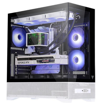 Case Gaming Tower Showbui 37Wb - No Alimentatore - Argb Fan - Nero/Bianco (Itgcasb37Wb)