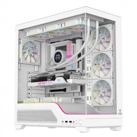 Case Gaming Tower Showbui 82W - No Alimentatore - Argb Fan - Bianco (Itgcasbw82W)