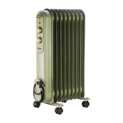 Radiatore Ad Olio Curvy 9 Retro' 9 Elementi Ar4R09Vin Verde 2000W