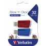 Verbatim Store 'n' Click - Memoria USB 3.2 GEN1 - 2x32 GB - Rosso Blu
