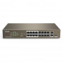 Switch Rete 16 Porte 10/100 Poe - 2 Porte Gigabit/Sfp Slot (Tef1118P-16-150W) V2